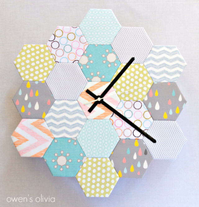 fat-quarter-hexagon-diy-clock