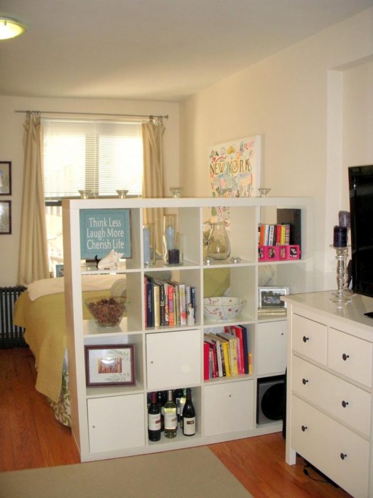 25 Creative Ideas for using Bookshelves as Room Dividers